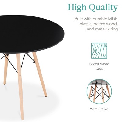 Compact Black and Oak 5-Piece Mid-Century Modern Dining Set