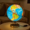 Next Level Stuff Illuminated Globe Lamp with Chrome Base, Soft White LED Light, USB Switch 360° Rotating Educational Light Up Globe - 3 of 4