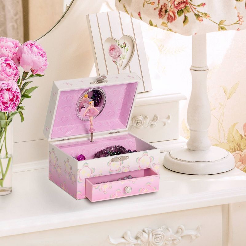 Mele &#38; Co. Ashley Girls&#39; Musical Ballerina Fairy and Flowers Jewelry Box - Pink, 5 of 8
