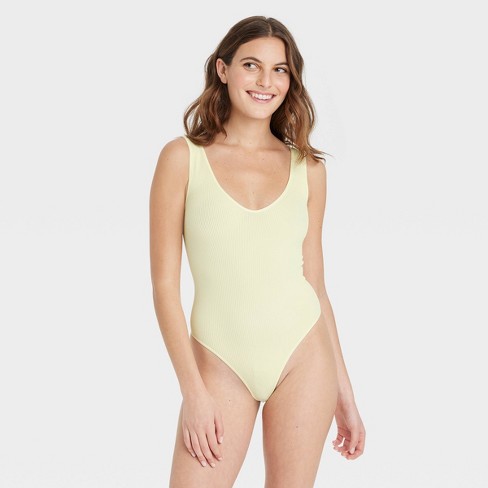 Women's Seamless Bodysuit - Colsie™ Yellow XXL