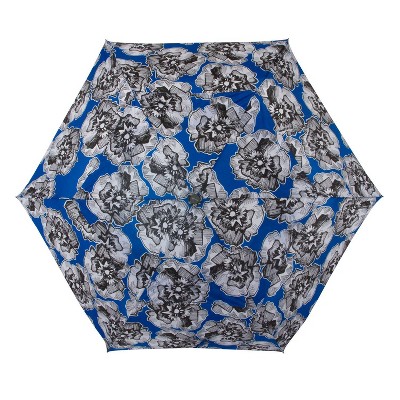 Cirra by ShedRain Floral Print Women's Air Vent Auto Open Close Compact Umbrella - Blue