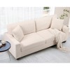 Whizmax Lambswool Sofa Couch, 83 in Pile Fleece Loveseat Comfy Couches with Removable Back and Seat Cushions, 3 Seater Fluffy Couch, Beige - 3 of 4