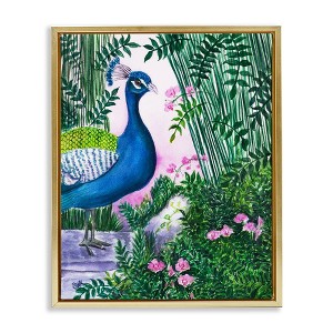 Stupell Industries Peacock in Pink, Gold, 25" x 31" - 1 of 4