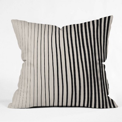 16"x16" Alisa Galitsyna Vertical Lines Throw Pillow Black - Deny Designs