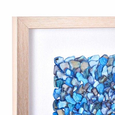 Blue Seashell Mosaic Framed Wall Art on Canvas