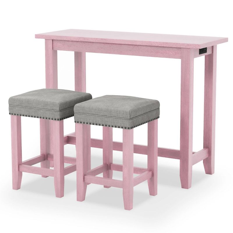 3pc Rockland Dining Set with USB Plug Antique Pink - HOMES: Inside + Out, 5 of 8