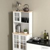Mshliw Tall Kitchen Pantry Cabinet with Glass Doors, Adjustable Shelves, Open Countertop, Anti-Tip Strap, Storage Cabinet, 72" Storage Hutch - 4 of 4
