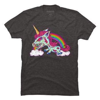 Men's Design By Humans Zombie Rainbow Unicorn By Dzuu T-Shirt