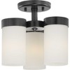 Progress Lighting Elevate 3-Light Semi-Flush in Matte Black with Etched White Glass Shade - 2 of 4