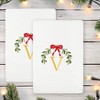 Linum Home Textiles Christmas MISTLETOE MONOGRAM - Embroidered Luxury 100% Turkish Cotton Hand Towels (Set of 2) - 2 of 3