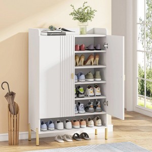 Hommoo 6-Tier Shoe Cabinet for Entryway White - 1 of 4