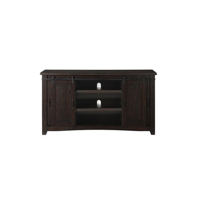 Espresso Pine Wood 65" TV Stand with Mesh Doors