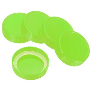 Unique Bargains Regular Mouth Plastic Mason Jar Lids with Silicone Sealing Ring 6 Pcs - 1 of 4
