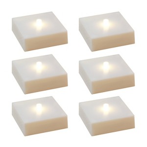 LumaBase Battery-Operated Lights LED Lights with Timer, White - Set of 6 - 1 of 4