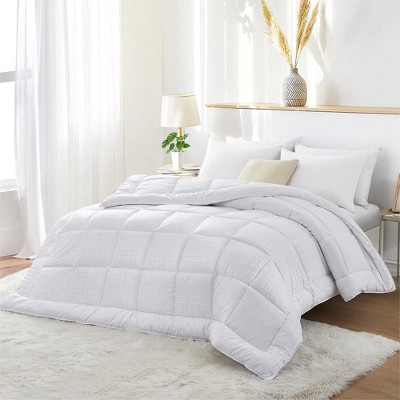 Grid Jacquard Quilted Down Alternative Mattress Topper White - Twin