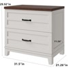 2-Drawer Lateral File Cabinet: Farmhouse Wooden Deeper Drawers Holds Legal Letter A4 Thick Top Sturdy Frame White Retro for Home Office - 3 of 4