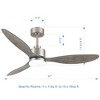 Airsurfer 52" Ceiling Fan with LED Light and Remote,3-Blade Modern Ceiling Fan with Reversible DC Motor, Color-Changing Light, Memory Function - 3 of 4