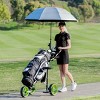 Costway Foldable 3 Wheel Push Pull Golf Club Cart Trolley w/Seat Scoreboard Bag Swivel - 4 of 4