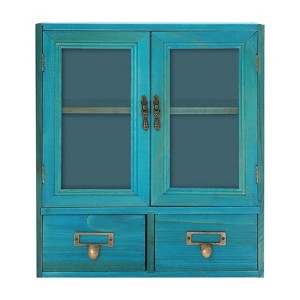 YIYIBYUS Wood Storage Cabinet Storage Cabinet with 2 drawers, Double Door Desktop Storage Cabinet - 1 of 4