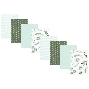 Hudson Baby Girls Cotton Poly Flannel Burp Cloths 8-Pack, One Size - 1 of 4