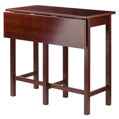 Walnut Drop Leaf Pub Table with 2 V-Back Stools