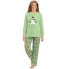Collections Etc Embroidered Joyful Snowman Fleece 2-Piece Pajama Set X-Large Mint Female - 3 of 4