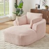 Oversized Corduroy Modern Chaise Lounge Chair with No Assembly Required and Spring Cushion, Comfy Sleeper Sofa for Living Room - 2 of 4