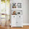 Tangkula Tall Storage Cabinet Freestanding Kitchen Pantry w/ Microwave Stand & 2 Drawers for Living Room Dining Room - 4 of 4