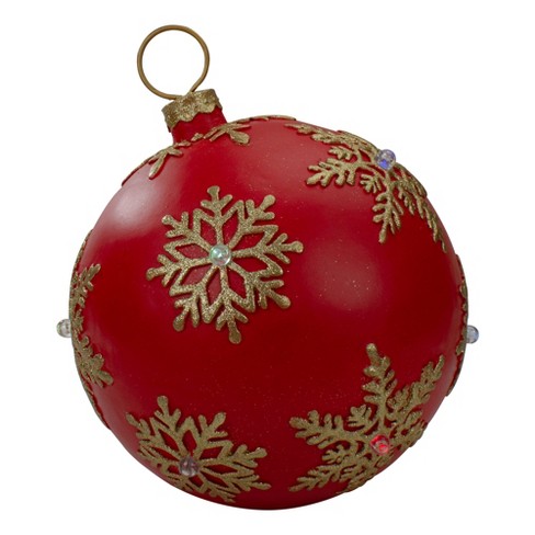 Large red christmas clearance ornaments