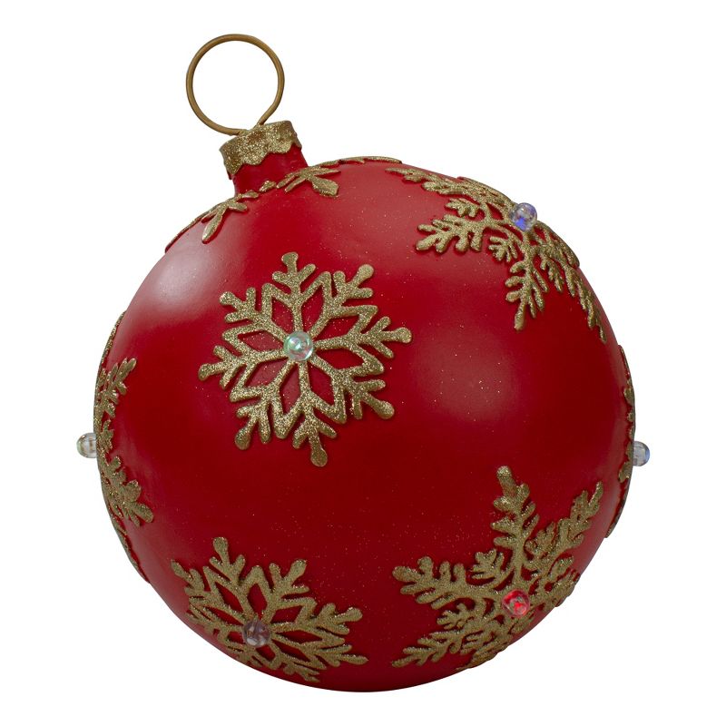 Northlight 12" LED Lighted Large Red Christmas Ball Ornament Tabletop Decoration, 1 of 4