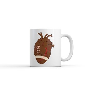 Crazy Dog T-Shirts Football Heart Mug Funny Sarcastic Anatomy Graphic Novelty Coffee Cup-11oz - 1 of 4