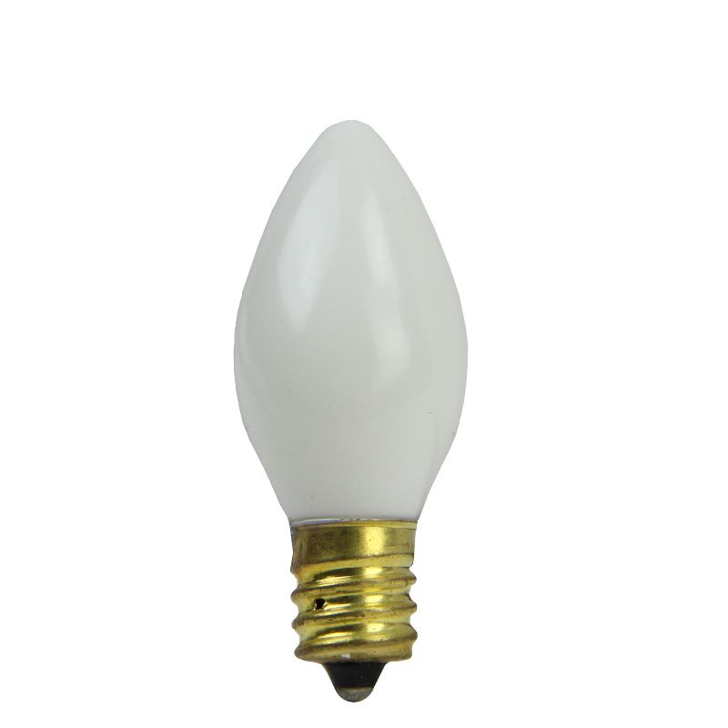 Northlight Pack of 25 Incandescent C7 Opaque White Christmas Replacement Bulbs, 1 of 2