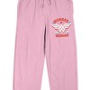 Wonder Woman Logo Women's Pink Sleep Pajama Pants - 2 of 4