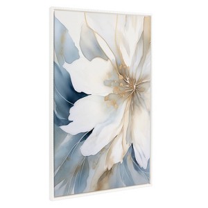 Kate & Laurel All Things Decor 31.5"x41.5" Sylvie Beaded Glam Watercolor Abstract Floral Framed Art by The Creative Bunch Studio White - 1 of 4