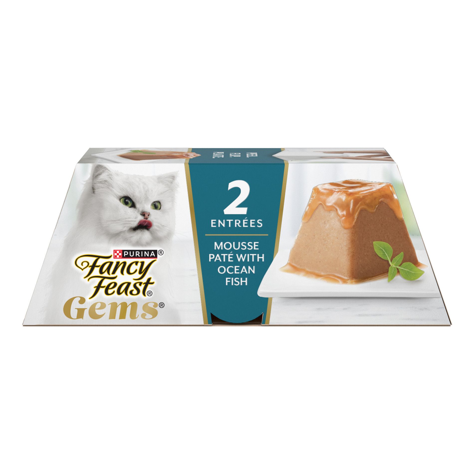 Fancy Feast Gems Pate Mousse with Gravy Wet Cat Food With Ocean Fish - 4oz/2pk