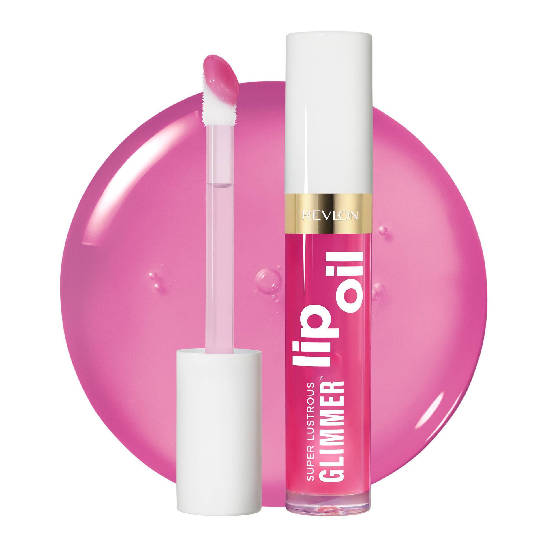 Revlon Super Lustrous Glimmer Lip Oil - Moisturizing - 004 Gone Rose - 0.13 fl oz: High Shine, Paraben-Free, Sulfate-Free