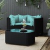 vidaXL Patio Furniture Set 4 Piece Modern Lounge Set with Cushions Poly Rattan - 2 of 4