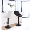 Elama 2 Piece Faux Leather Adjustable Bar Stool in Black and White with Black Base - 2 of 4