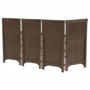 Suncast Outdoor Garden Yard 4 Panel Screen Enclosure Gate Fence, Java (3 Pack) - 1 of 3