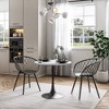 3pc Kurv Lux Dining Set White Faux Marble/Black - Jamesdar - image 2 of 4