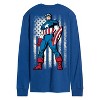 Men's - Marvel - Captain America Retro Distressed Flag Long Sleeve Graphic T-Shirt - 2 of 4