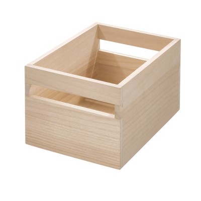 iDESIGN Renewable Wood Collection in Paulownia Storage Bin with Handle