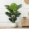 MaseiKar Artificial Monstera Plant 4 Ft Fake Plants with Plastic Pot for Office and Home Decor, Tall Faux Plant for Indoors and Outdoors - 4 of 4