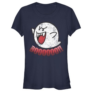 Juniors Womens Nintendo Retro Boo Ghost T-Shirt - 1 of 3
