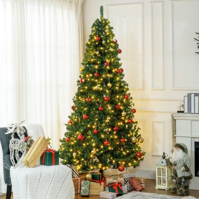 Whisen 7.5' Prelit Artificial Christmas Tree with Realistic Branches, 500 LED Lights and 1346 Tips - Green