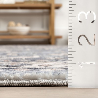 Jordan Gray and Ivory Synthetic Medallion Washable 3' x 5' Rug