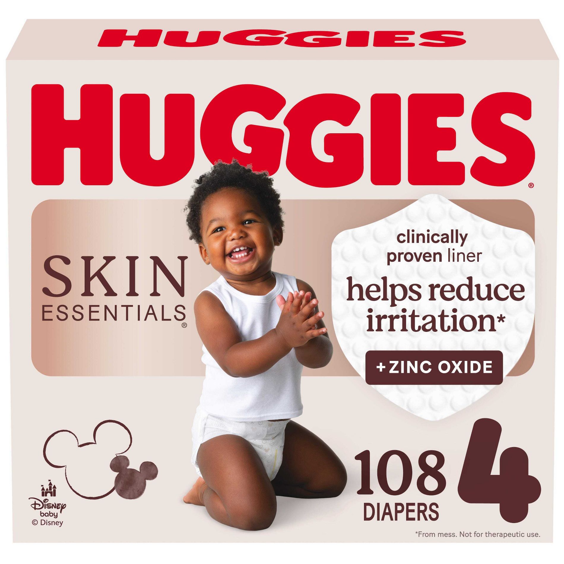 Huggies Skin Essentials Dermatologist Approved Diapers  - Size 4 - 108ct