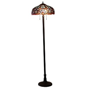 Chloe Lighting Sadie Tiffany-style 2 Light Victorian Floor Lamp 18" Shade - 1 of 3