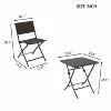 DOMETOUR 3-Piece Foldable Rattan Bistro Set: Outdoor Table & Chairs for Garden, Balcony, Poolside - All-Weather Design - 3 of 4