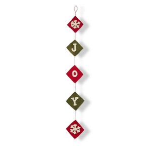 Tag 39.5 Inch Joy Hanging Decor Snowflakes  Felt Decorative Wall Garlands - 1 of 3